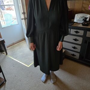 Soft Surroundings Deep Green Long Sleeve Dress